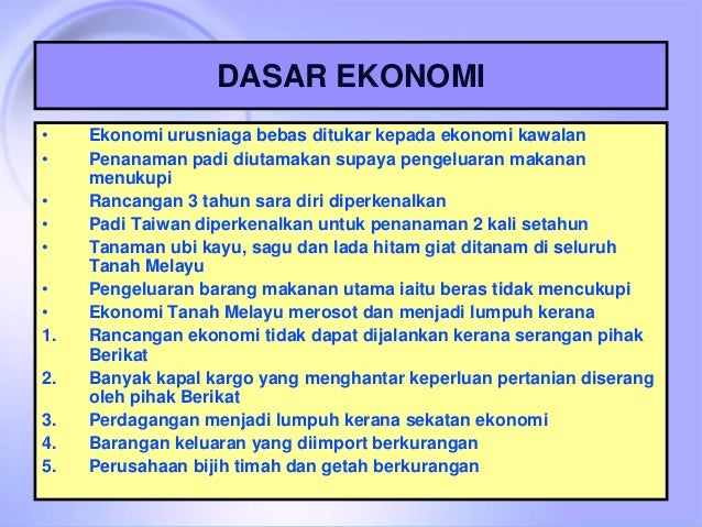 sikap jepun terhadap kaum melayu dasar ekonomi jepun di tanah melayu